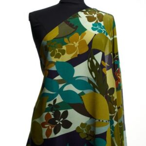 Crêpe, Silk, Printed, Golden